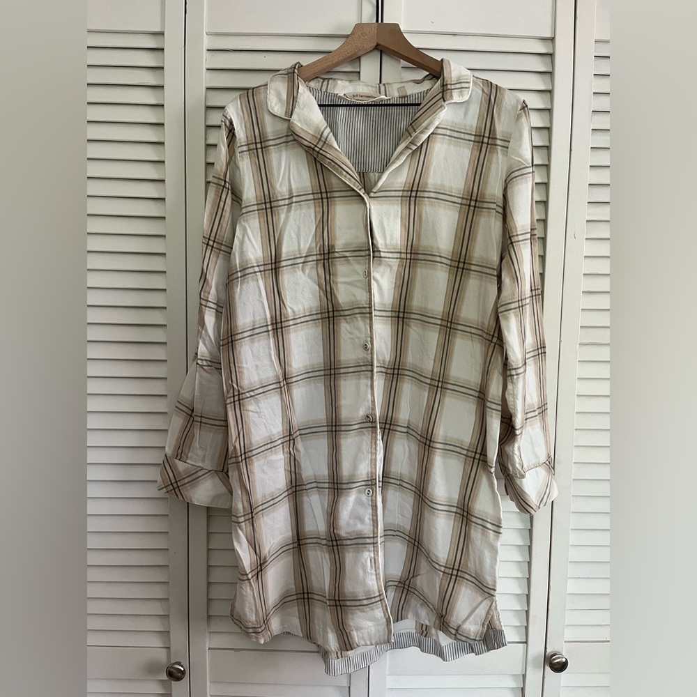 COPY - Soft Surroundings Cream Boxy Button Down Shirt